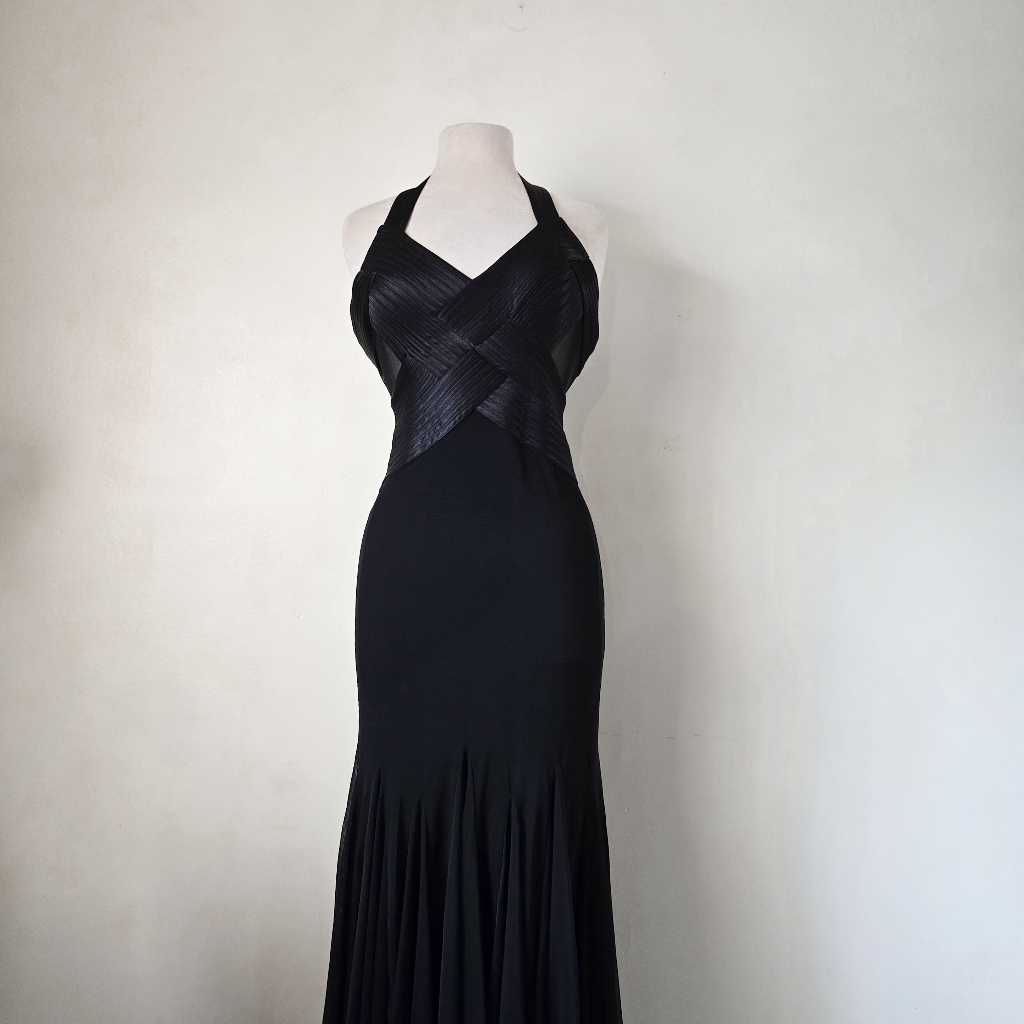 white christmas dresses Cache backless black cocktail dress – Really Good Vintage main image 0